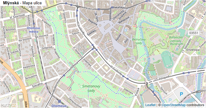 Mlýnská - mapa ulice