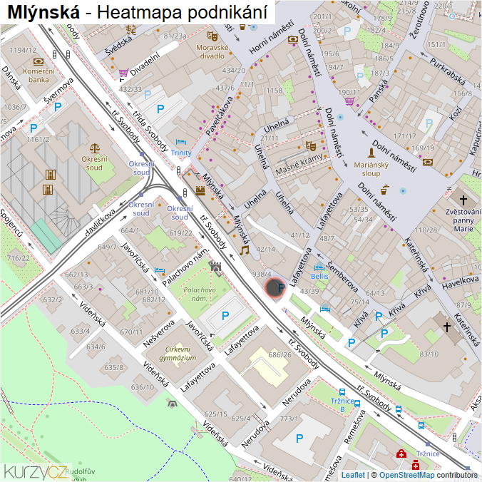 Mapa Mlýnská - Firmy v ulici.