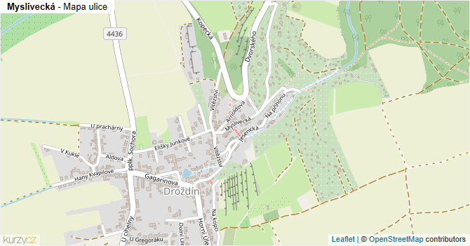 Myslivecká - mapa ulice