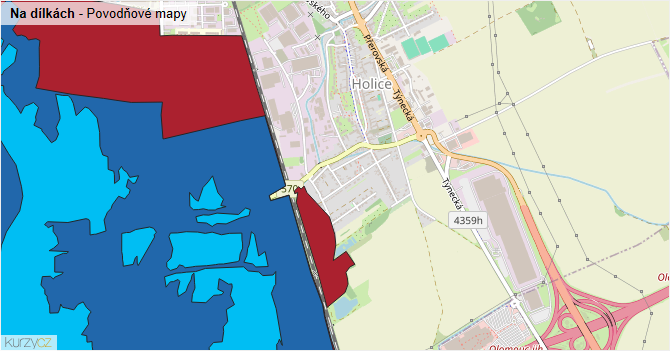 Na dílkách - záplavové mapy stoleté vody