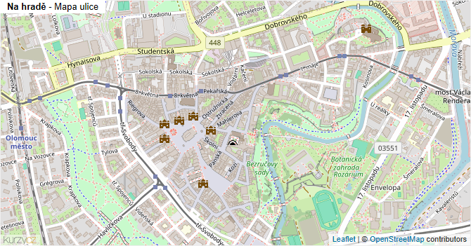 Na hradě - mapa ulice