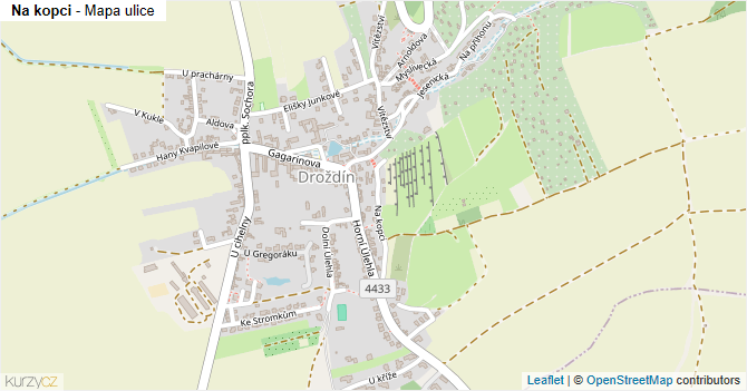 Na kopci - mapa ulice