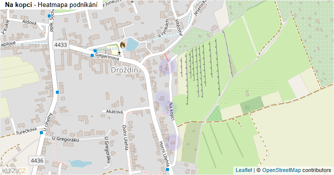 Na kopci - mapa podnikání