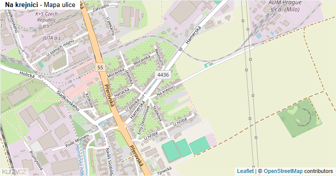 Na krejnici - mapa ulice