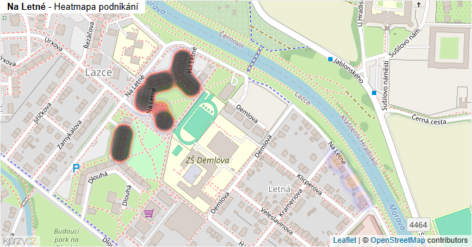 Na Letné - mapa podnikání