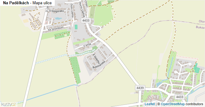 Na Padělkách - mapa ulice