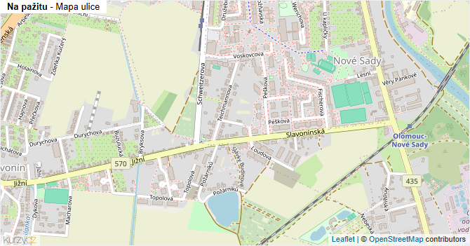 Na pažitu - mapa ulice