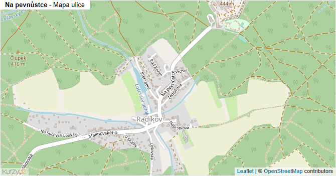 Na pevnůstce - mapa ulice