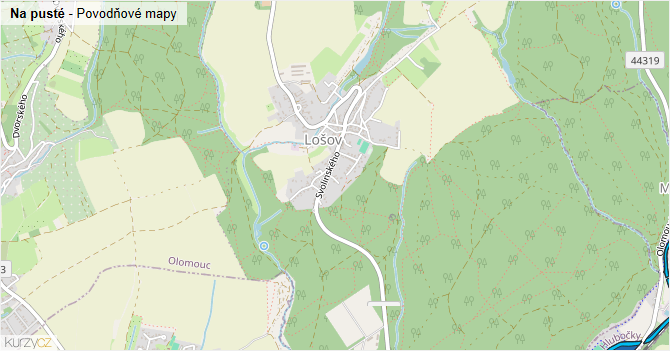 Na pusté - záplavové mapy stoleté vody