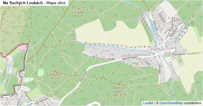 Na Suchých Loukách - mapa ulice