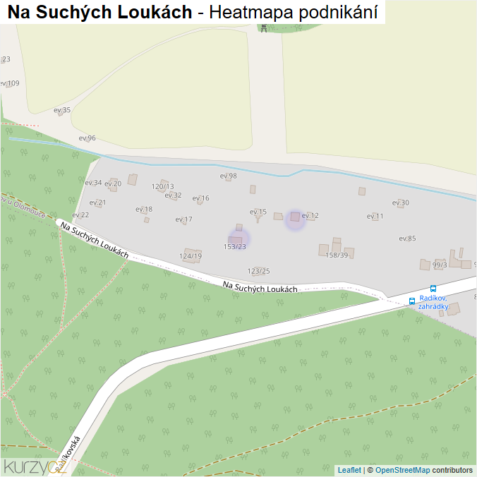 Mapa Na Suchých Loukách - Firmy v ulici.