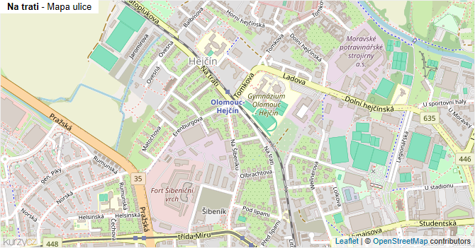 Na trati - mapa ulice