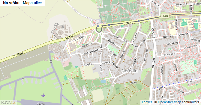 Na vršku - mapa ulice