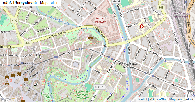 nábř. Přemyslovců - mapa ulice