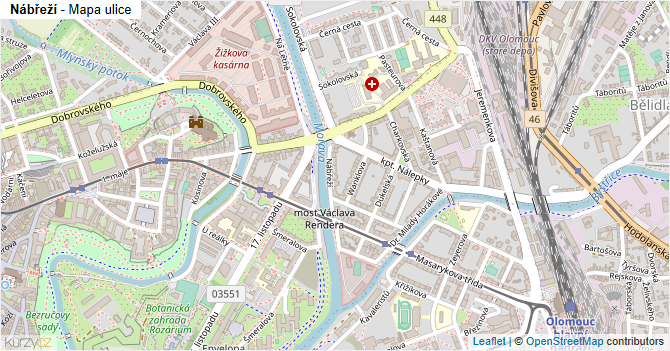 Nábřeží - mapa ulice