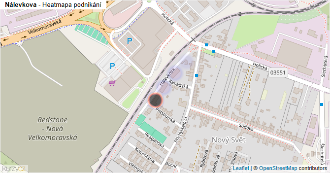 Nálevkova - mapa podnikání
