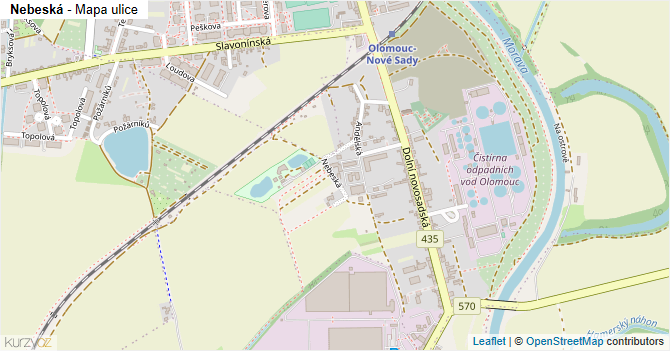 Nebeská - mapa ulice