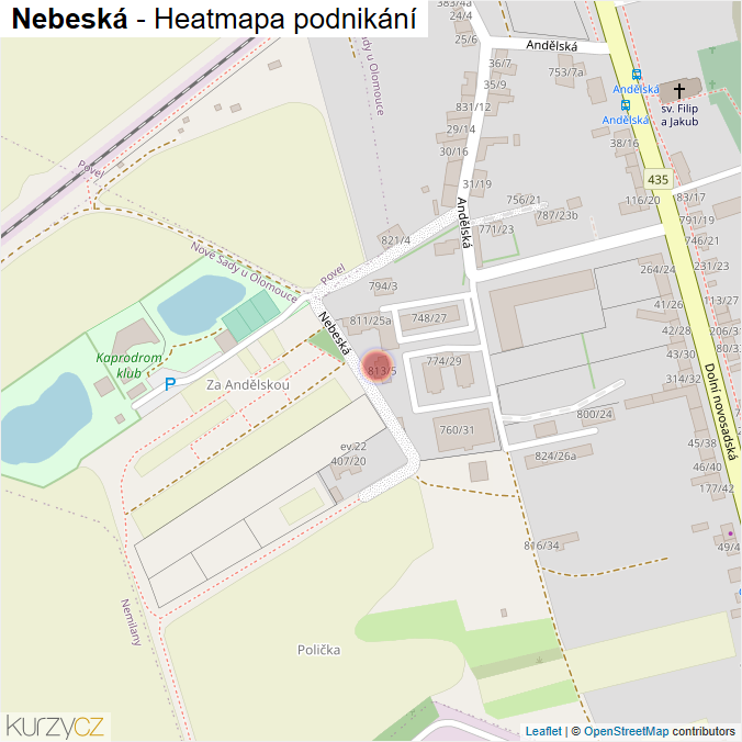 Mapa Nebeská - Firmy v ulici.