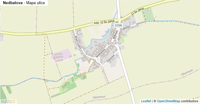 Nedbalova - mapa ulice