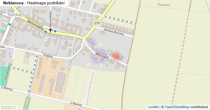 Neklanova - mapa podnikání