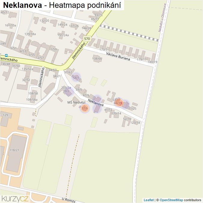 Mapa Neklanova - Firmy v ulici.