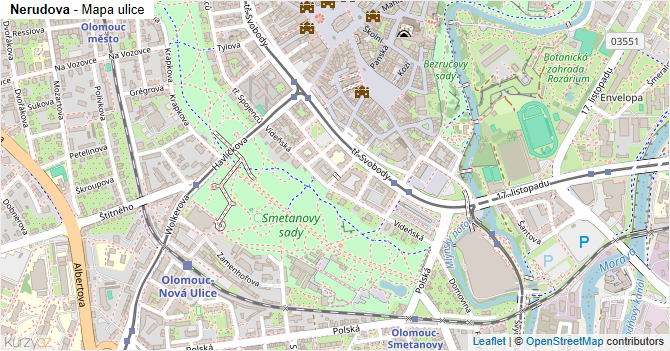 Nerudova - mapa ulice
