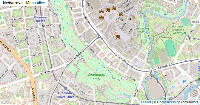 Nešverova - mapa ulice