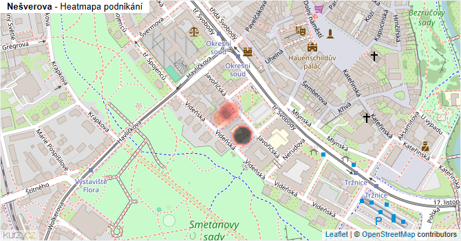 Nešverova - mapa podnikání
