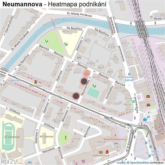 Mapa Neumannova - Firmy v ulici.