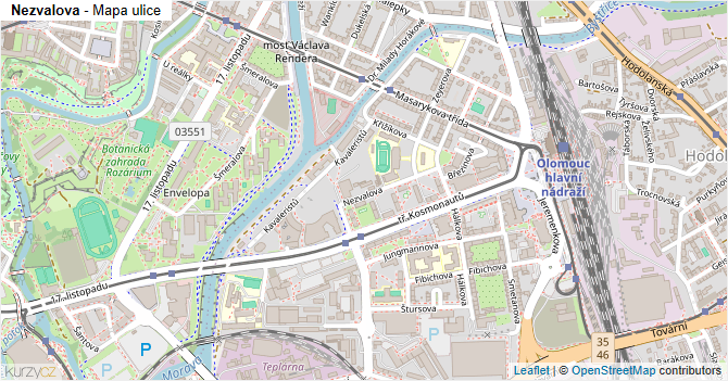 Nezvalova - mapa ulice