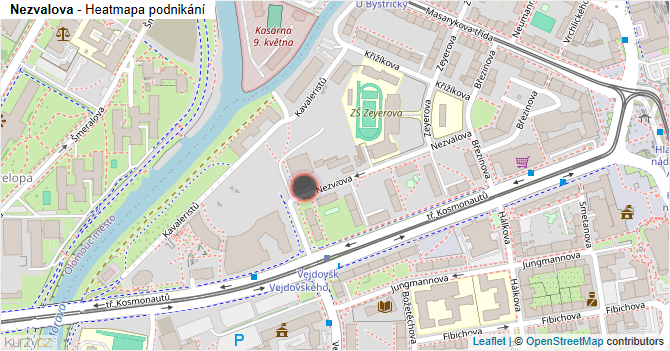 Nezvalova - mapa podnikání