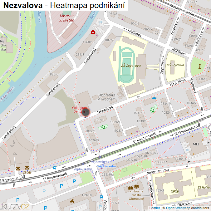 Mapa Nezvalova - Firmy v ulici.