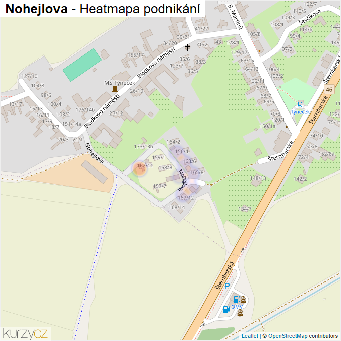 Mapa Nohejlova - Firmy v ulici.