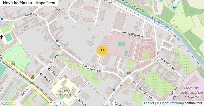 Nová hejčínská - mapa firem