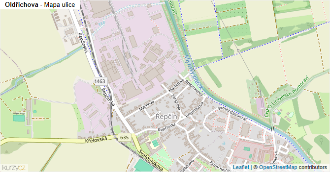 Oldřichova - mapa ulice