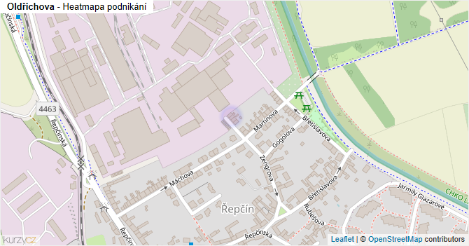 Oldřichova - mapa podnikání