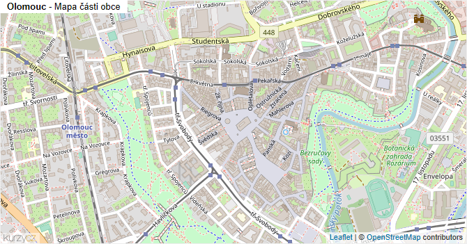 Olomouc - mapa části obce
