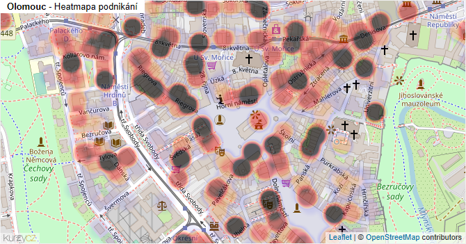 Olomouc - mapa podnikání