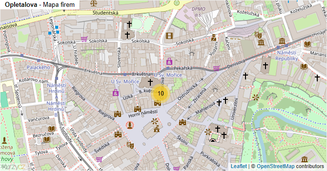 Opletalova - mapa firem