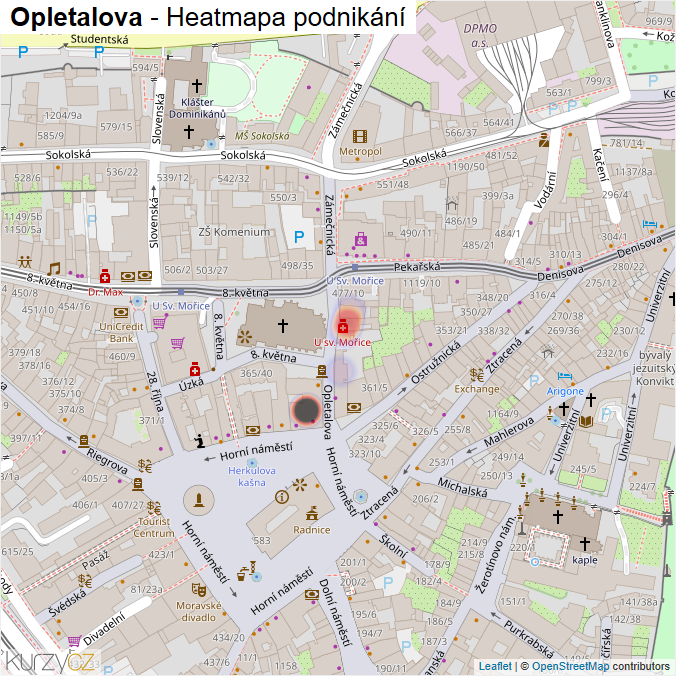 Mapa Opletalova - Firmy v ulici.