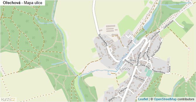 Ořechová - mapa ulice