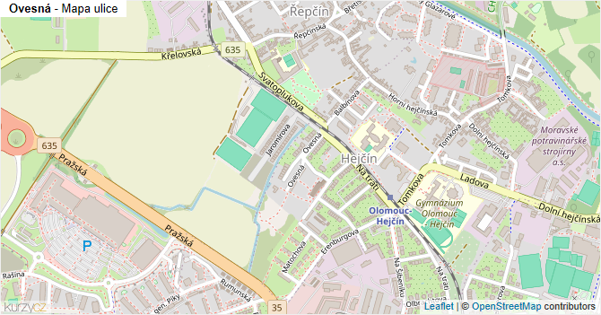 Ovesná - mapa ulice