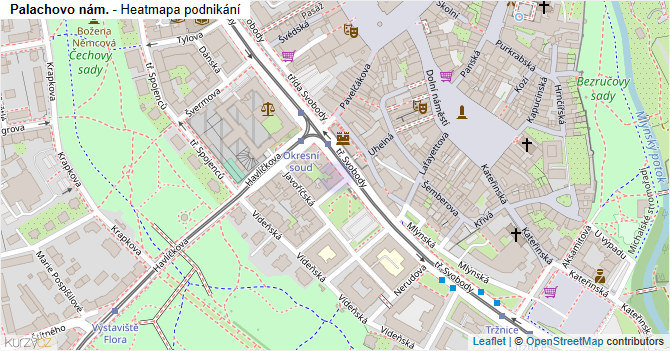 Palachovo nám. - mapa podnikání