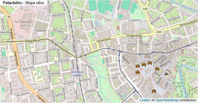 Palackého - mapa ulice