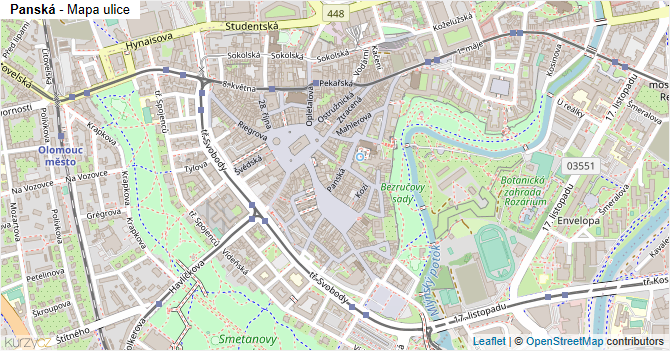 Panská - mapa ulice