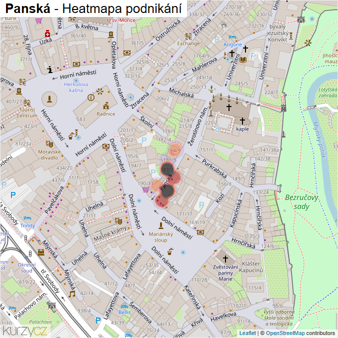 Mapa Panská - Firmy v ulici.