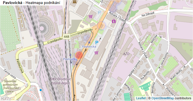 Pavlovická - mapa podnikání