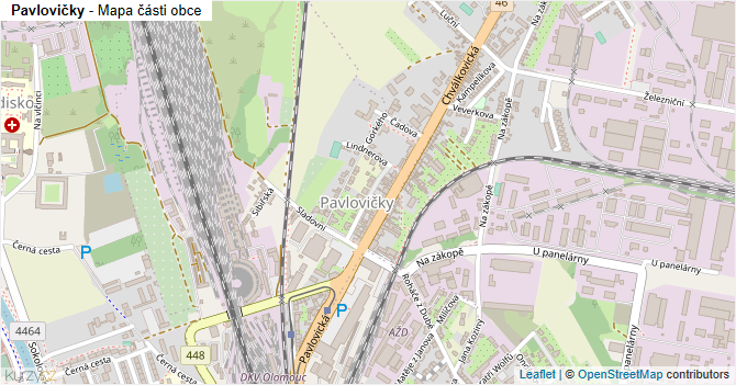 Pavlovičky - mapa části obce