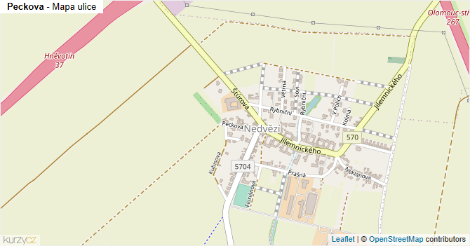 Peckova - mapa ulice