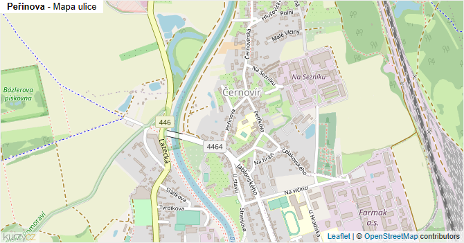 Peřinova - mapa ulice